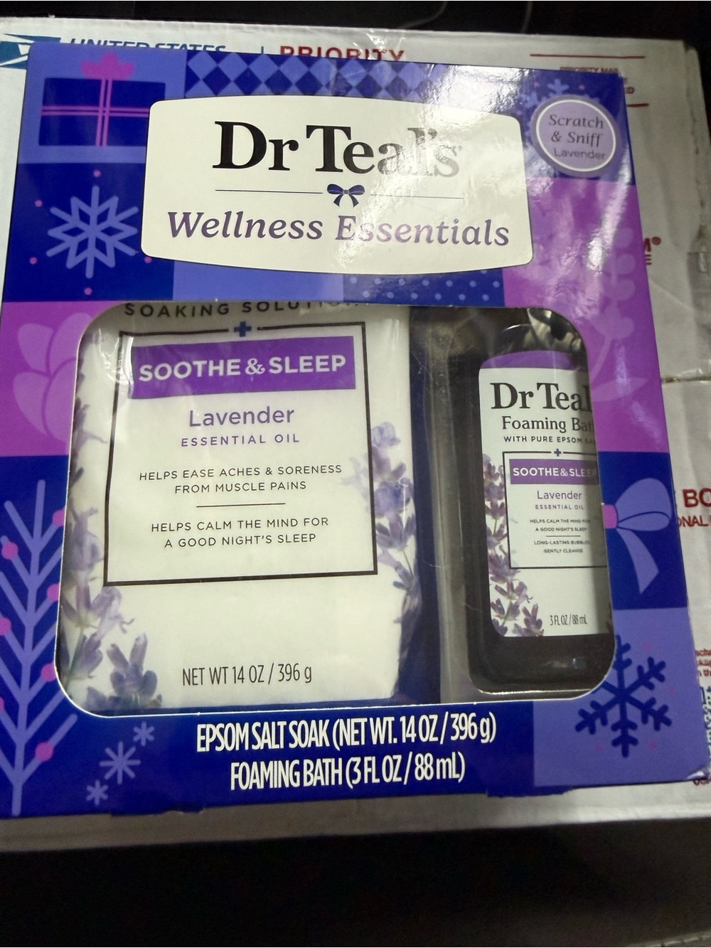 Dr Teals Lavender Soothe & Sleep Epsom Salt Soak & Foaming Bath Set